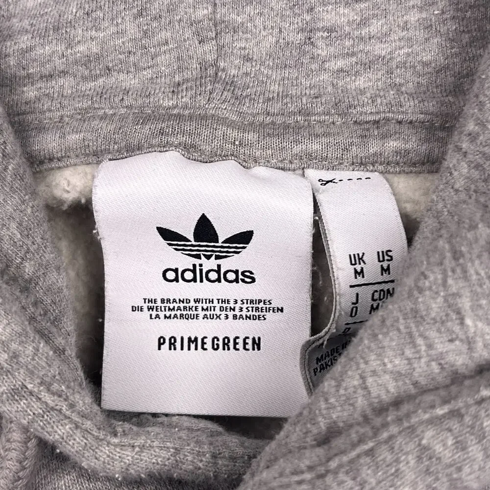 adidas originals gray hoodie trefoil primegreen mens medium